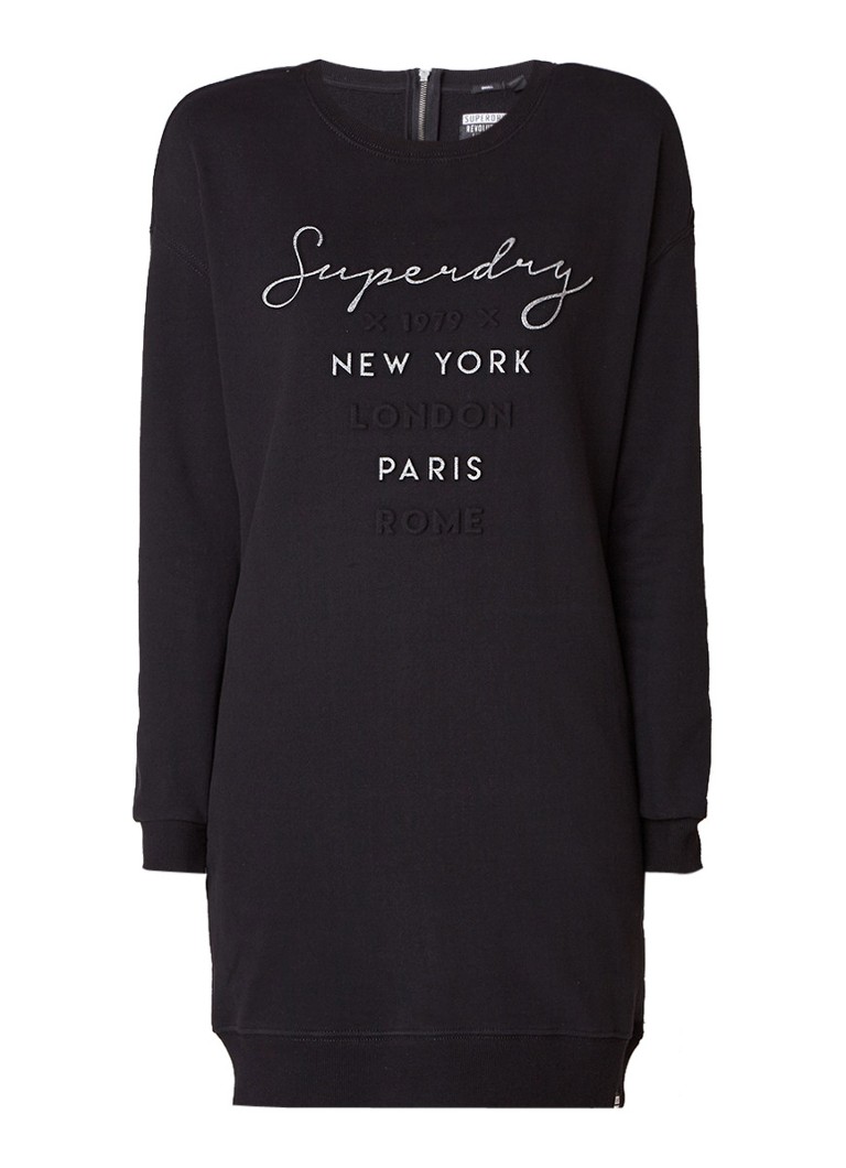 Superdry Sweaterjurk met gestanste logoprint zwart