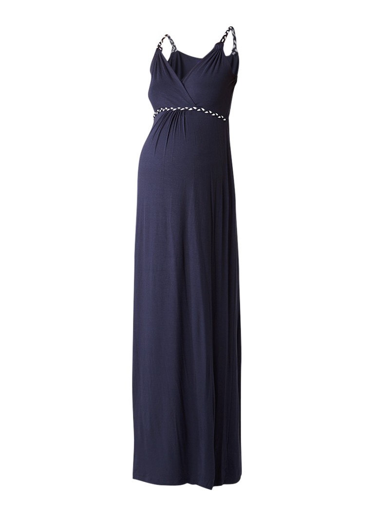 Seraphine Jemima maxi zwangerschapsjurk donkerblauw