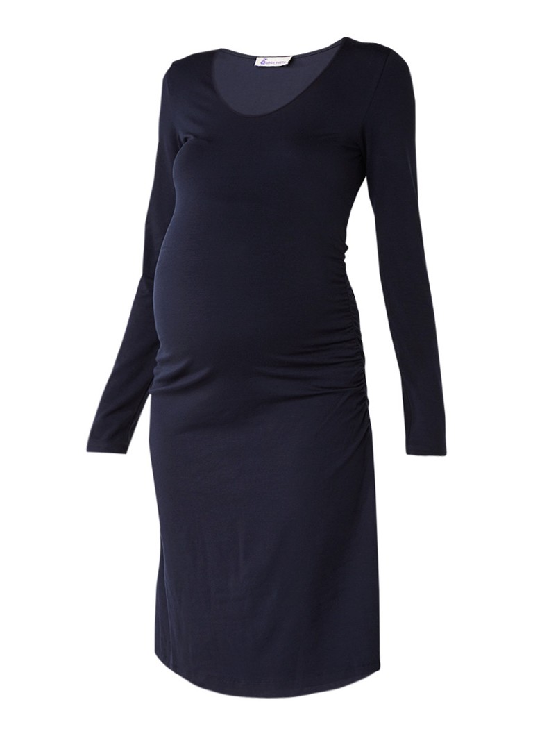 Queen Mum Basic zwangerschapsjurk van jersey donkerblauw
