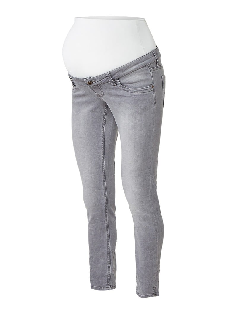 Queen Mum Slim fit 7/8 zwangerschapsjeans met medium wassing blauw