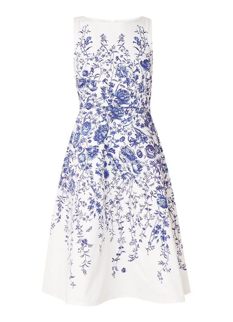 Hobbs Sissinghurst midi-jurk met bloemendessin blauw