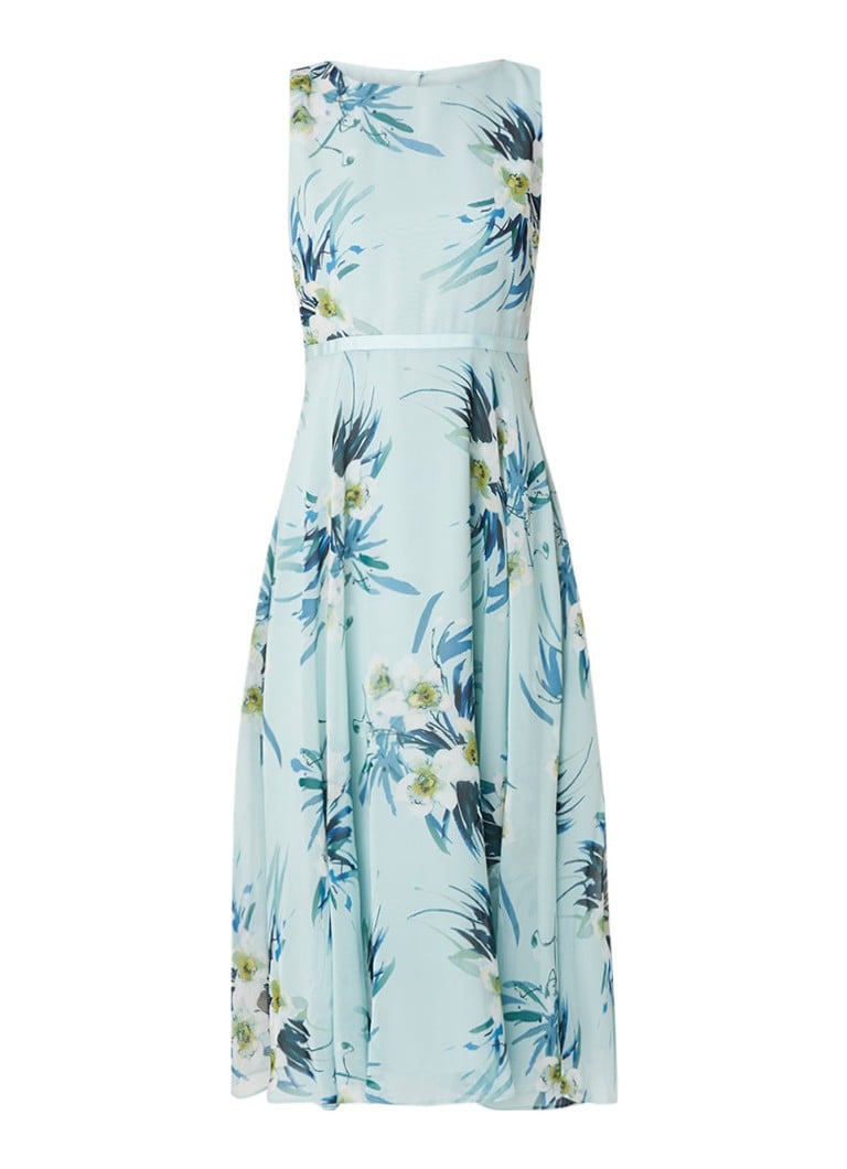 Hobbs Carly midi-jurk met bloemendessin mint