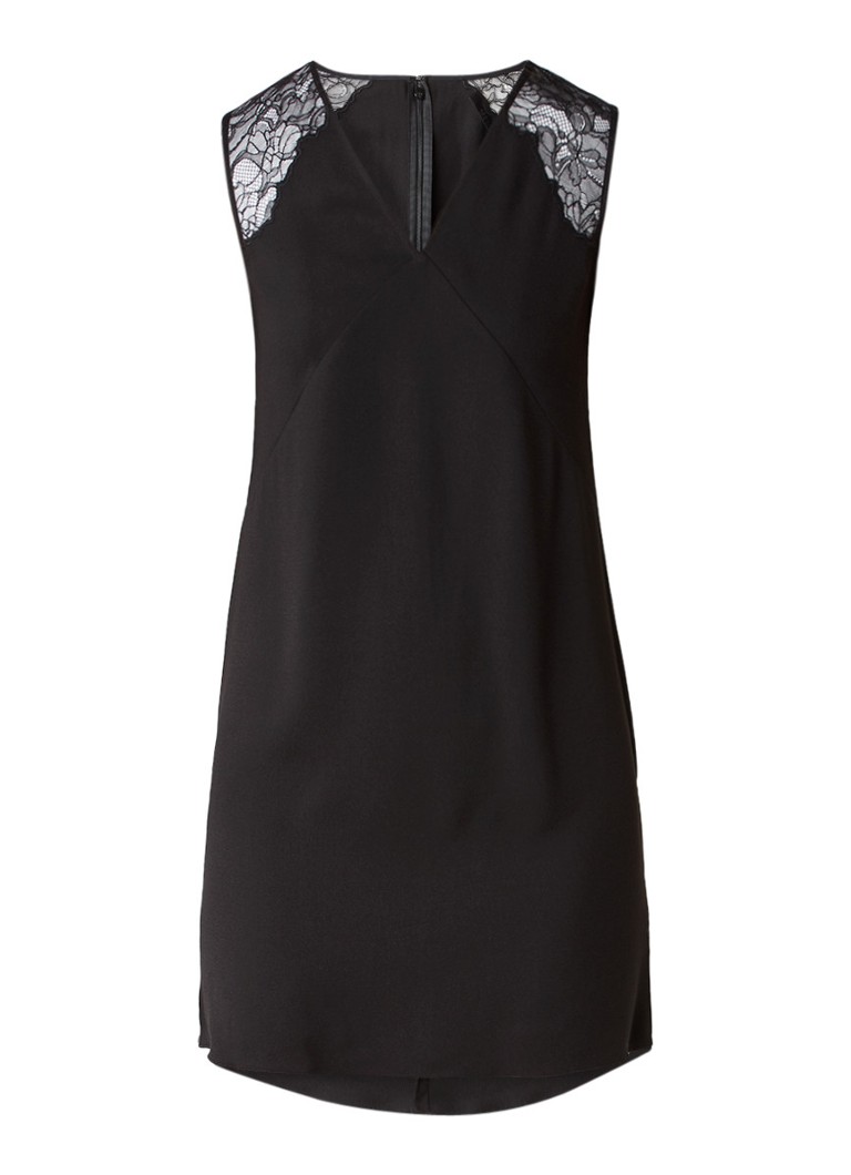 AllSaints Prism jurk van crÃªpe met kanten details zwart