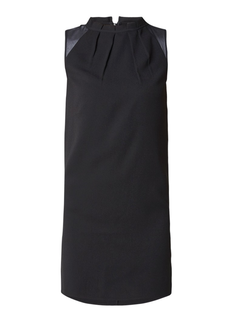 AllSaints Jay mini-jurk met plooidetails en semi-transparante inzet bordeauxrood