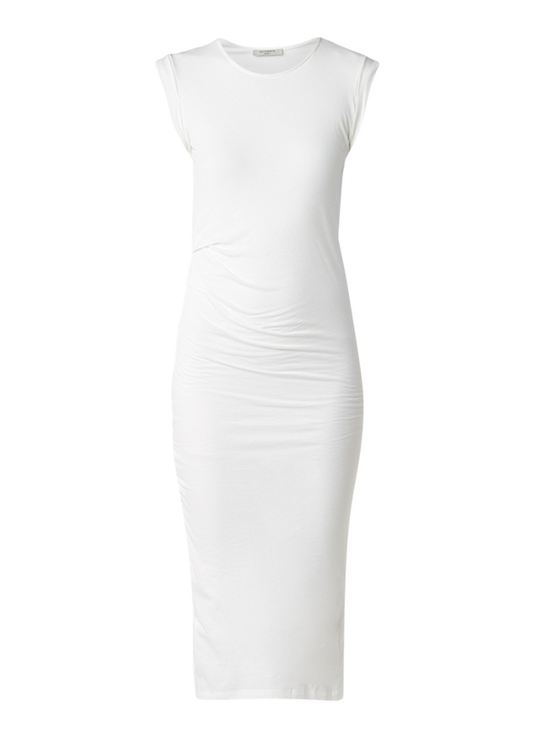 AllSaints Gamma maxi-jurk met plooidetail en split wit