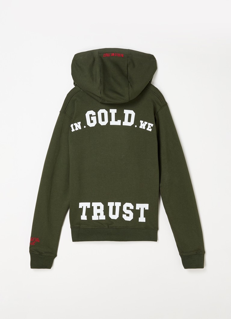 In Gold We Trust The Notorious hoodie van biologisch katoen met front- en backprint
