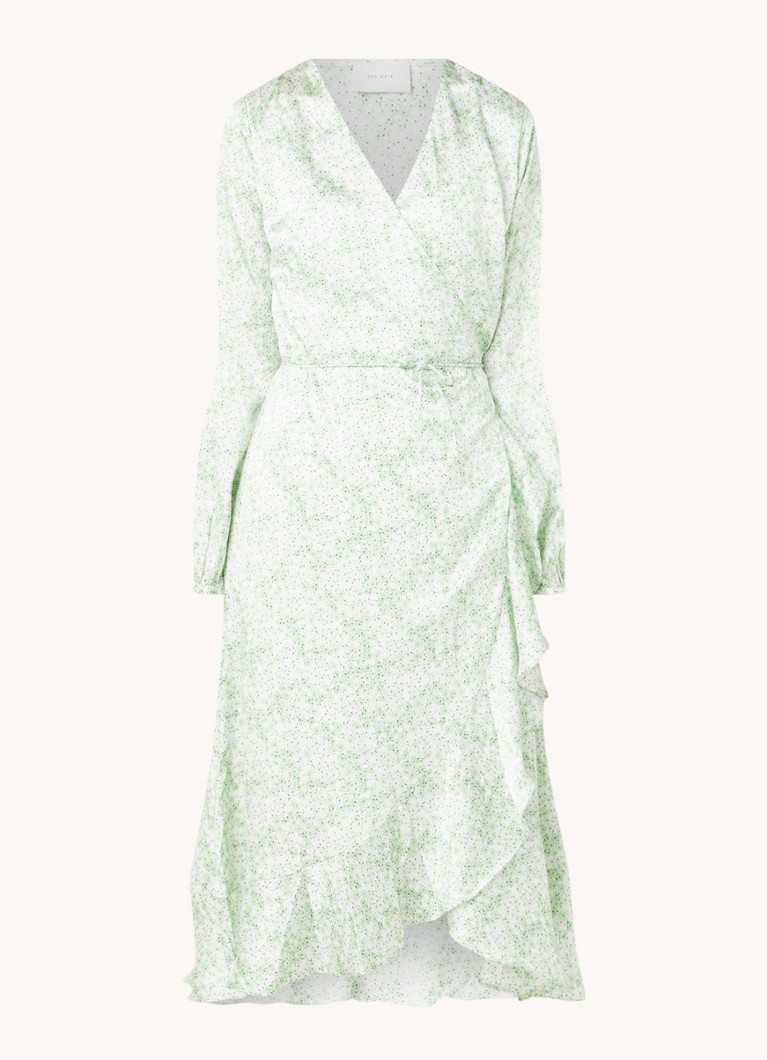 Riva Satin Print Satin Midi Wrap Dress, - ,de Bijenkorf | StyleSearch