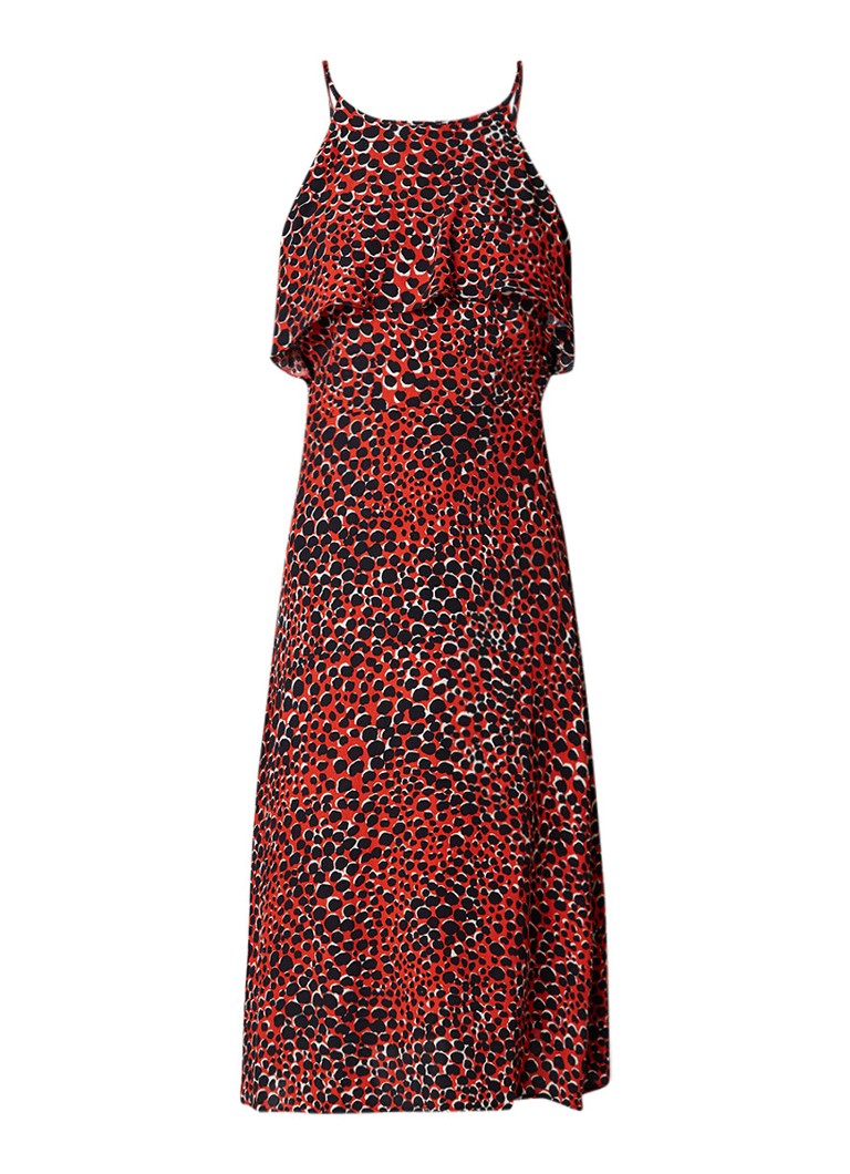 Warehouse Maxi-jurk met luipaarddessin rood