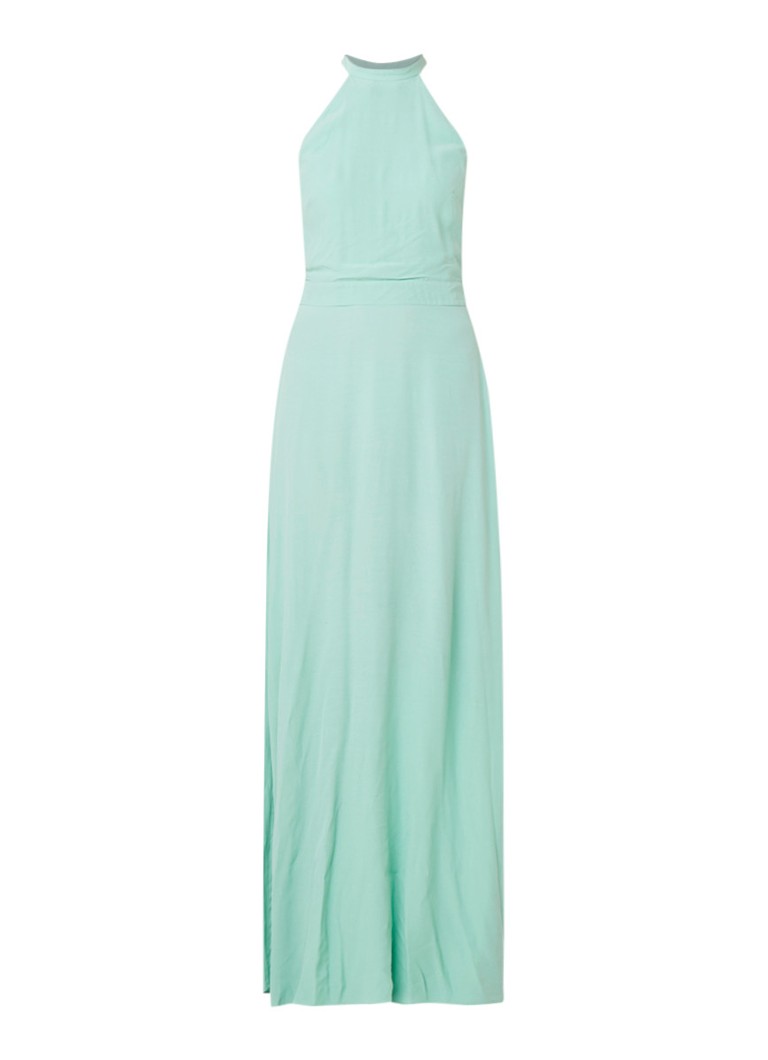 Warehouse Maxi halterjurk met striksluiting mint