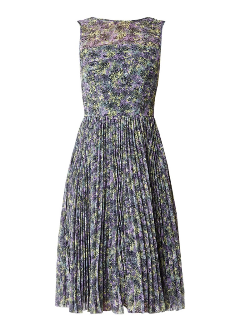 Warehouse Midi-jurk met plissÃ© en cut-out details lavendel