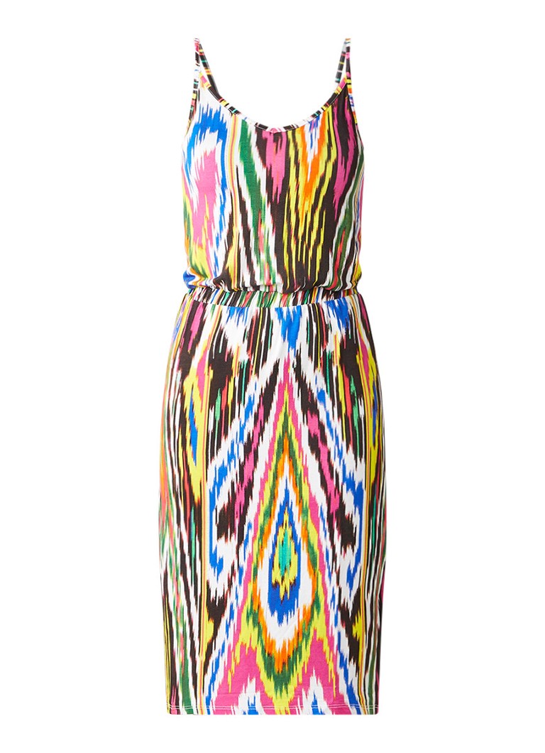 Warehouse Cami jurk met print en elastische tailleband multicolor