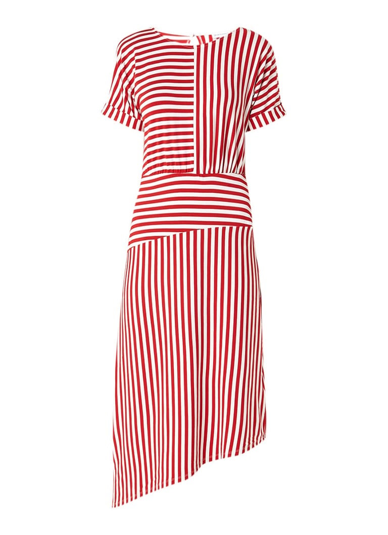 Warehouse Maxi-jurk van jersey met streepdessin rood