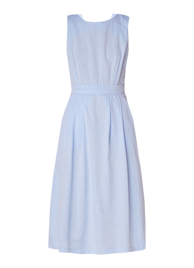 Warehouse A-lijn jurk met strikdetail en rugdecolletÃ© lichtblauw