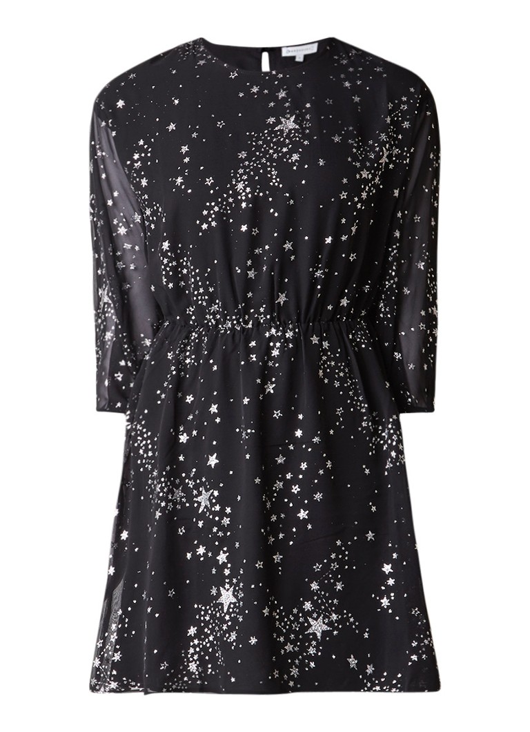 Warehouse A-lijn jurk met sterrenprint zwart