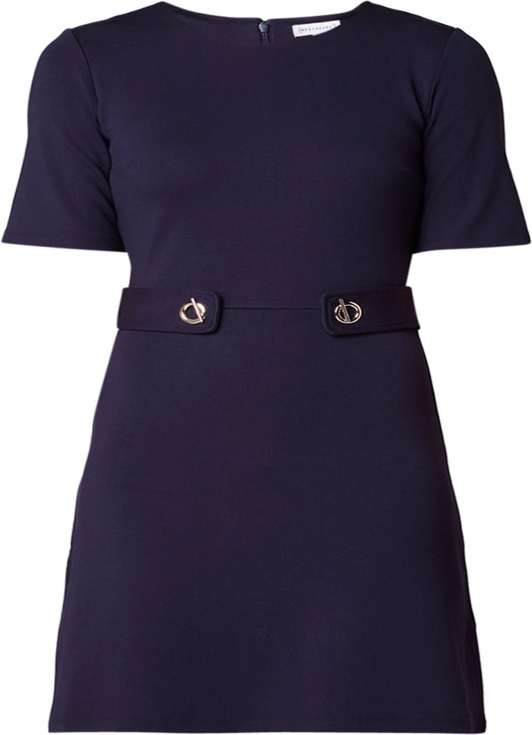 Warehouse Jersey midi-jurk met gespdetail donkerblauw
