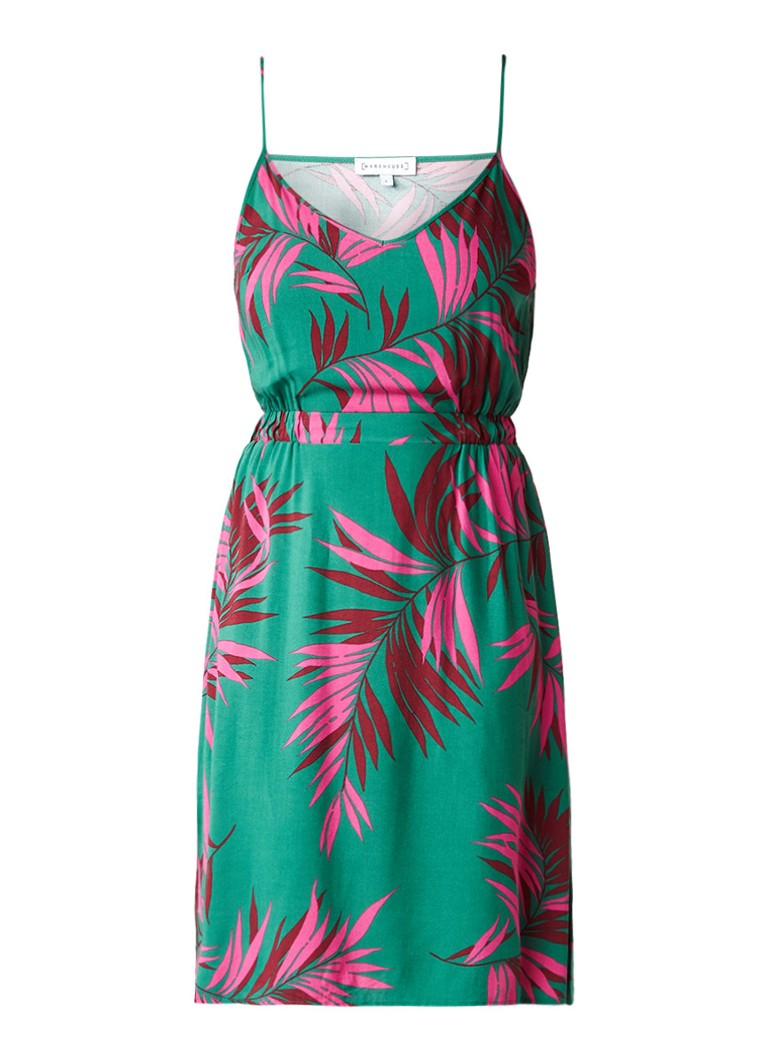 Warehouse Graphic Palm jurk met palmenprint groen