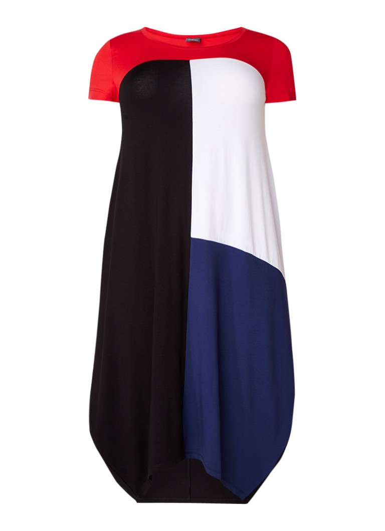 Marina Rinaldi Opera maxi-jurk van jersey met colour blocking zwart