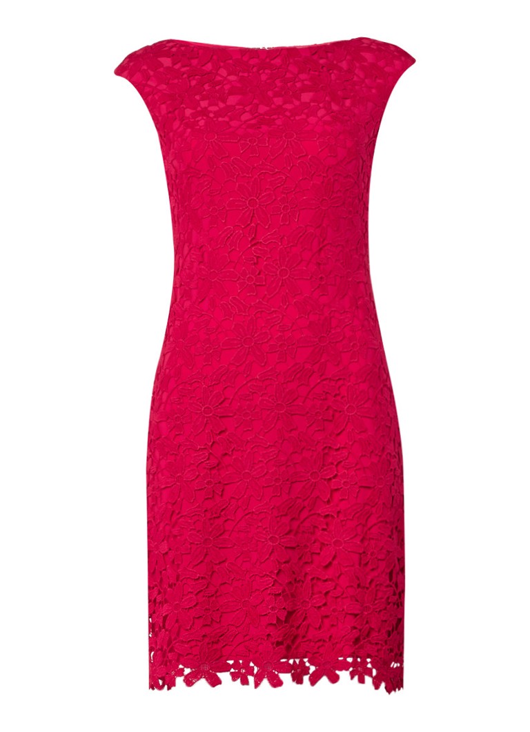 Ralph Lauren Montague jurk van kant rood