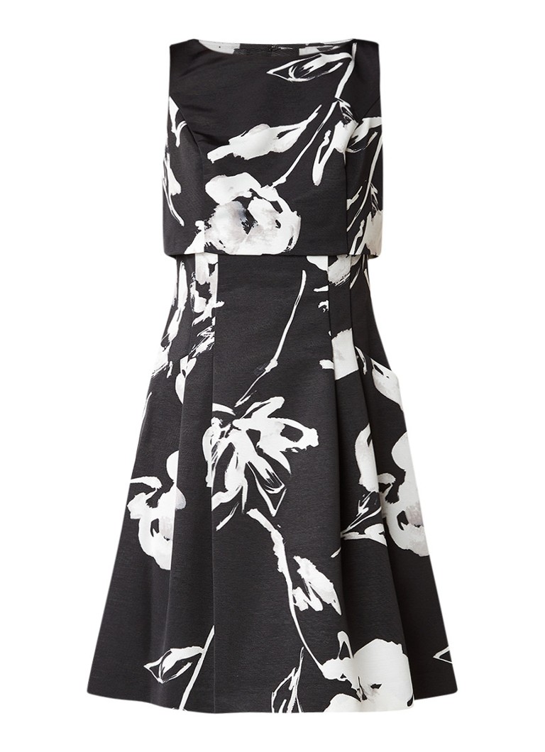 Ralph Lauren A-lijn jurk met bloemendessin zwart