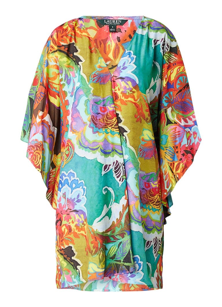 Ralph Lauren Braedyn tuniekjurk met vlindermouw en abstract bloemdessin multicolor