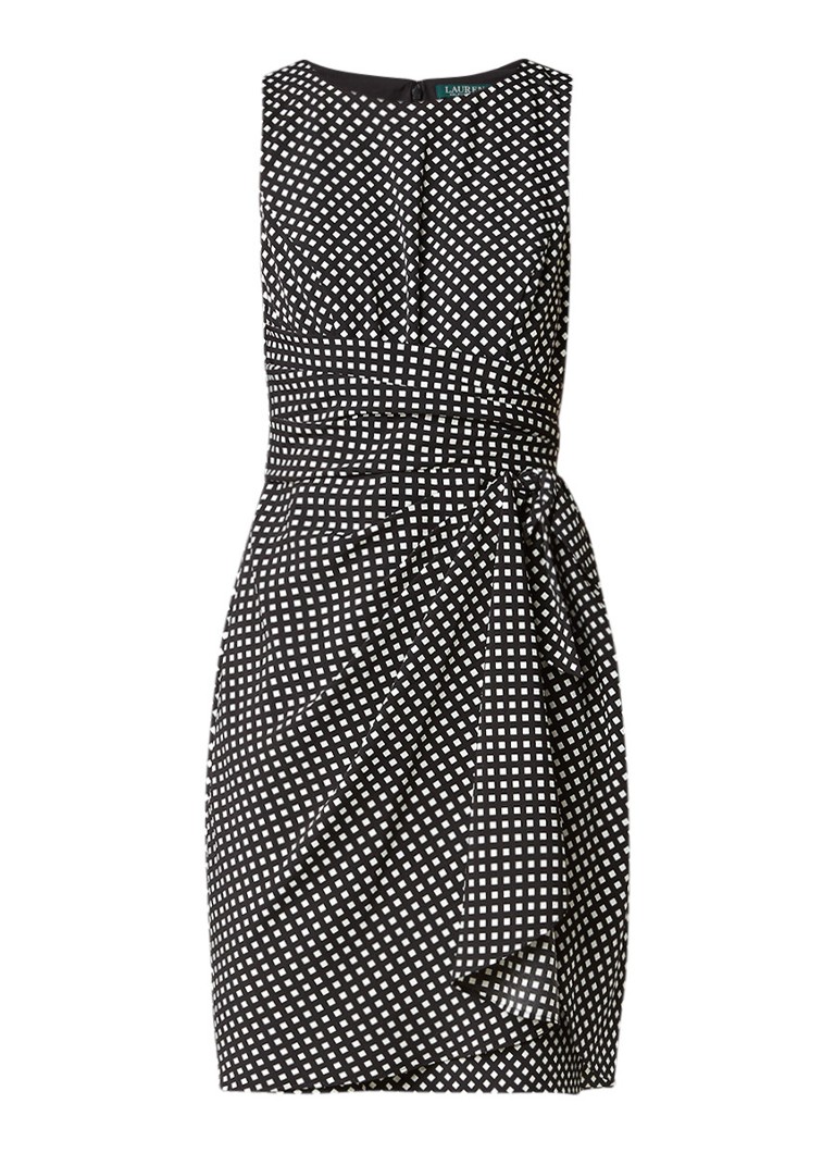 Ralph Lauren Mouwloze A-lijn jurk met grafisch dessin zwart