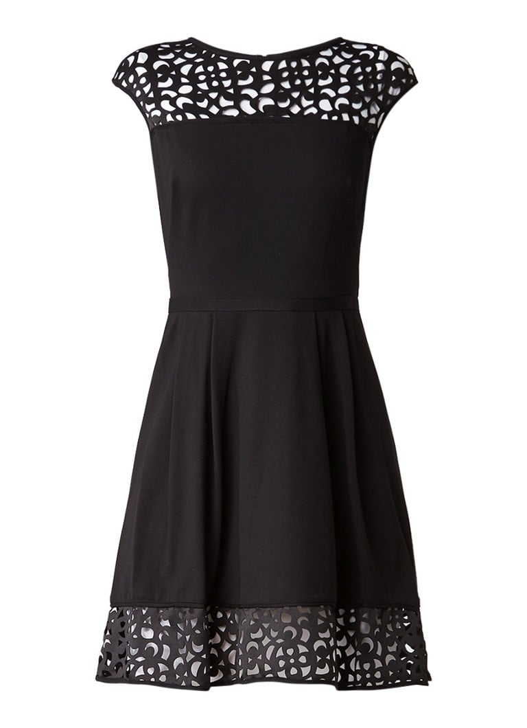 Ralph Lauren A-lijn jurk met opengewerkte details zwart
