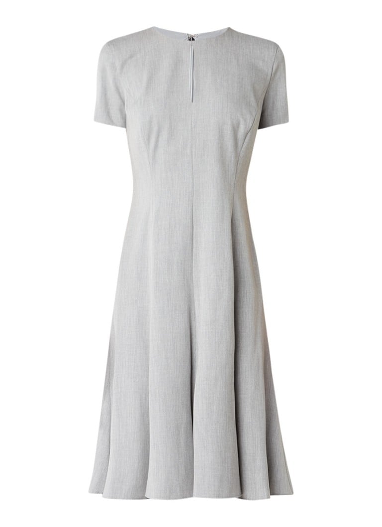 Ralph Lauren Gemêleerde midi-jurk met keyhole grijsmele