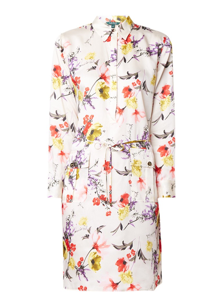 Ralph Lauren Midi blousejurk met bloemendessin lichtroze