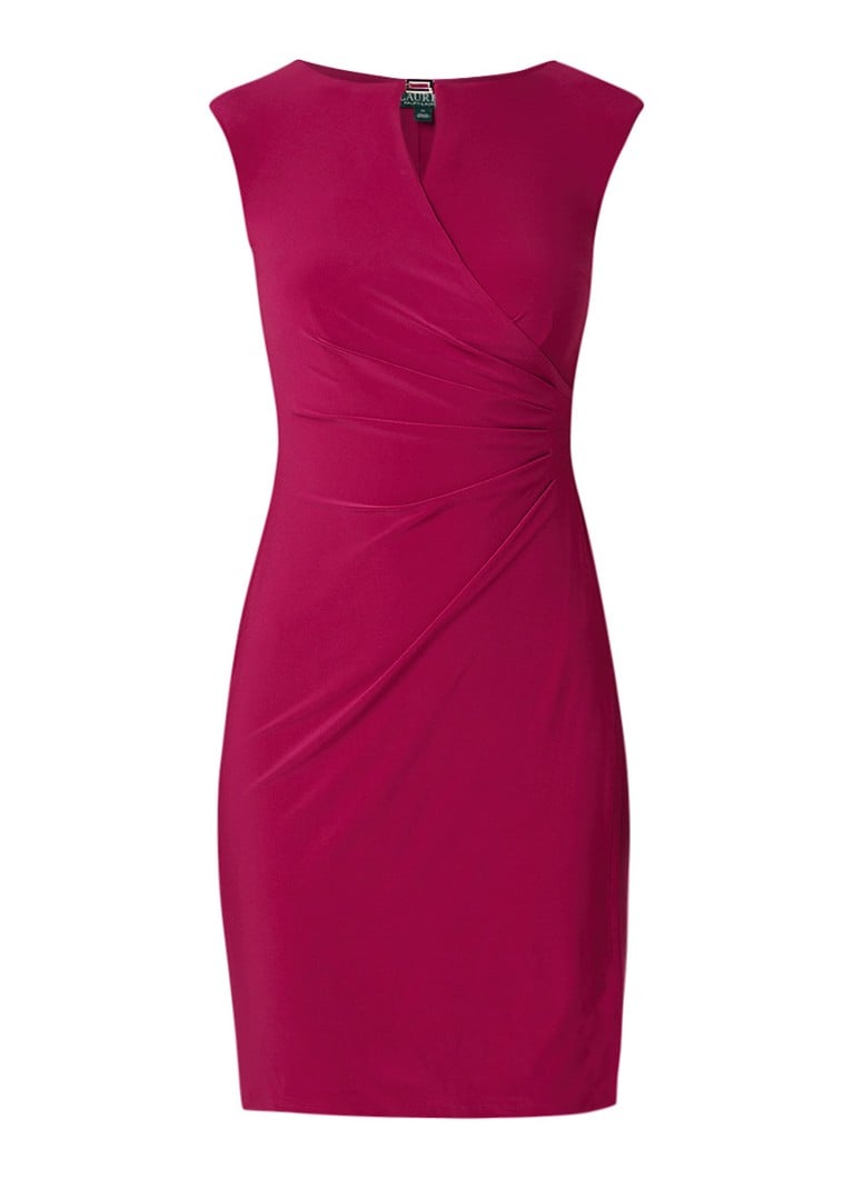 Ralph Lauren Elkana kokerjurk van jersey met gerimpeld detail fuchsia