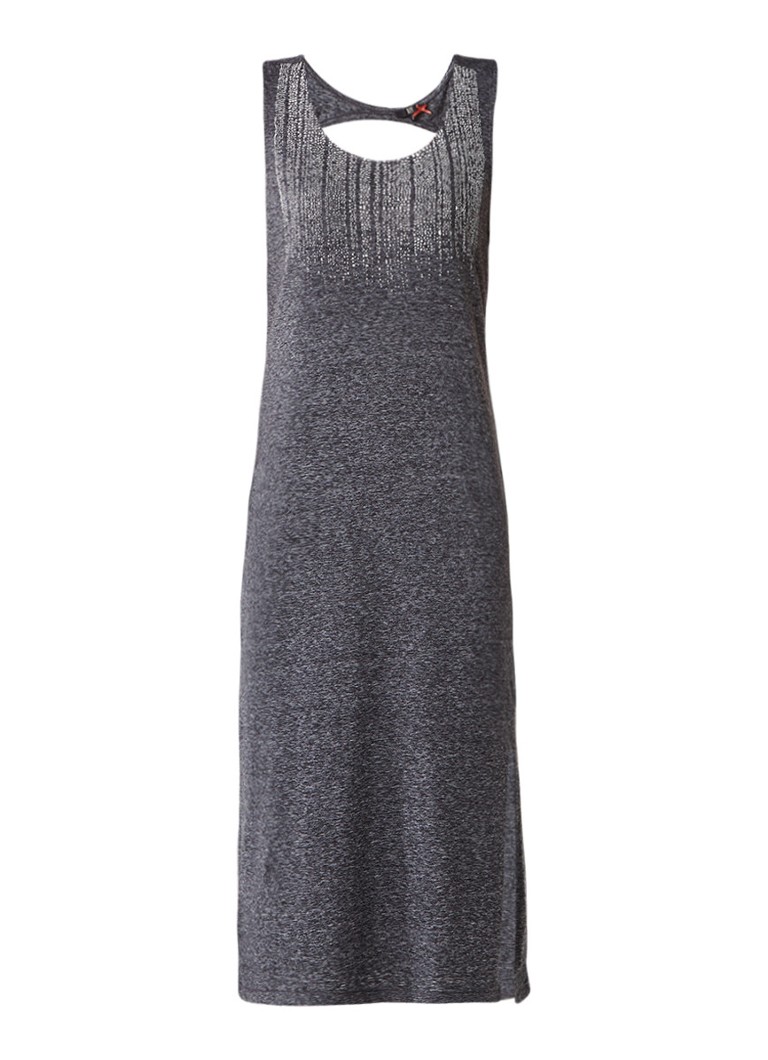 Dept Midi-jurk met cut-out en opdruk grijsmele