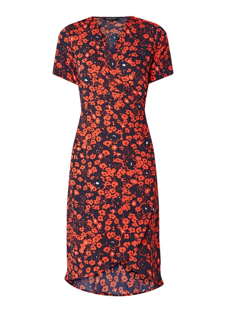 Selected Femme Lily wikkeljurk met bloemendessin rood