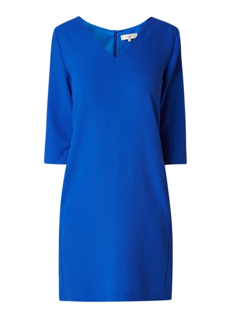 Selected Femme Tunni loose fit midi-jurk met steekzak royalblauw