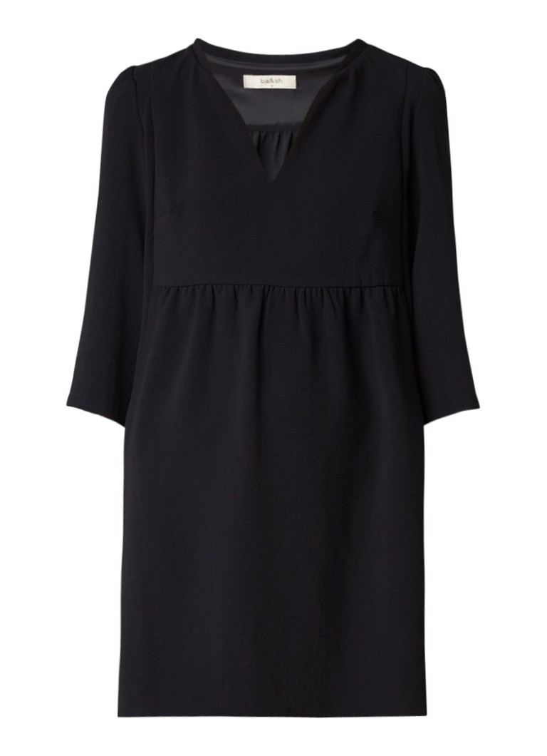 BA&SH Clyde babydoll mini-jurk met V-hals zwart