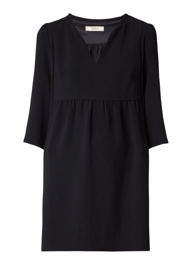 BA&SH Clyde babydoll mini-jurk met V-hals zwart