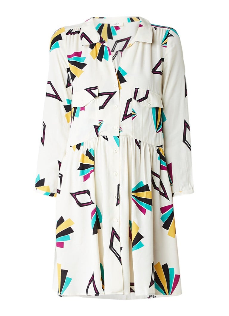 BA&SH Oversized blousejurk met grafische print zwart