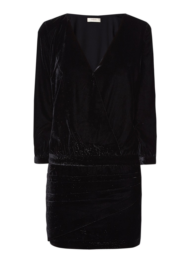 BA&SH Opace mini-jurk van fluweel met lurex zwart