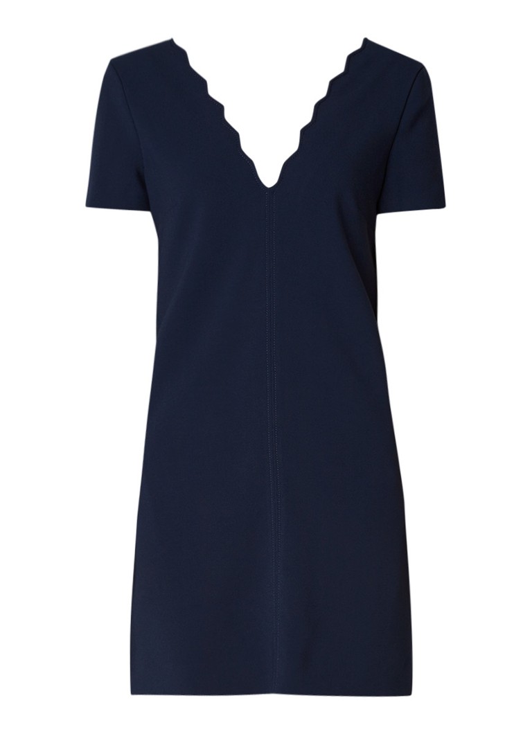 BA&SH Valonia mini-jurk met geschulpte halslijn donkerblauw
