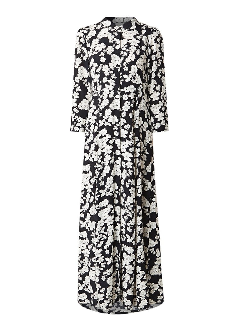 BA&SH Camille maxi blousejurk met bloemendessin zwart