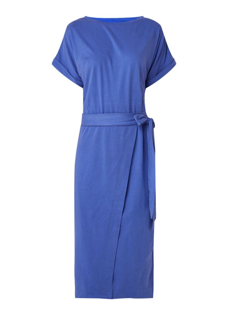 BA&SH Clare midi-jurk van jersey met ceintuur blauw