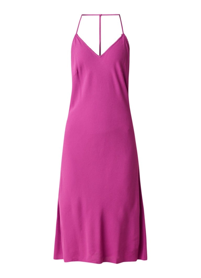 BA&SH Faustine mouwloze midi-jurk met rugdecolletÃ© fuchsia