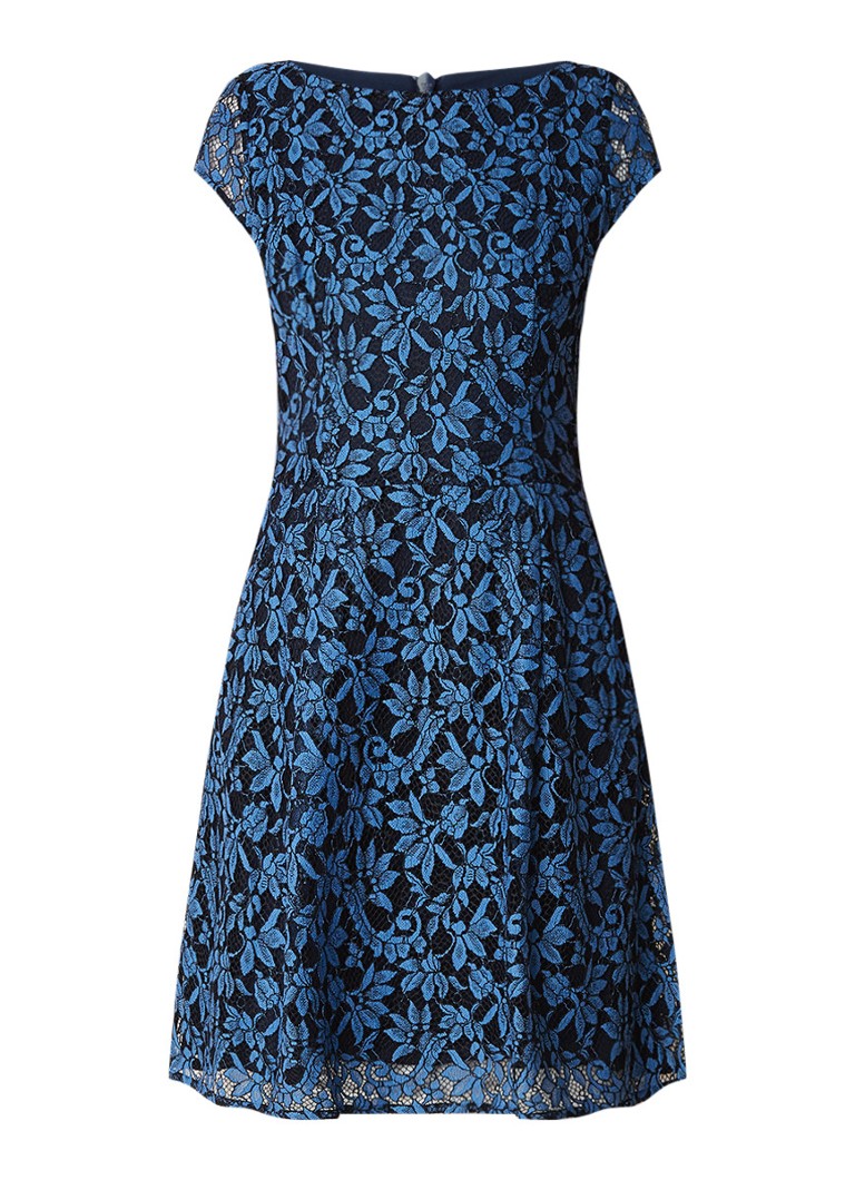 Hugo Boss Kasalli A-lijn jurk van gebloemd kant blauw