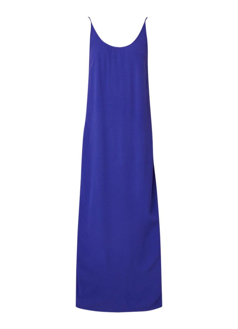 BA&SH Yoyo maxi-jurk van crêpe met rugdecolleté kobaltblauw