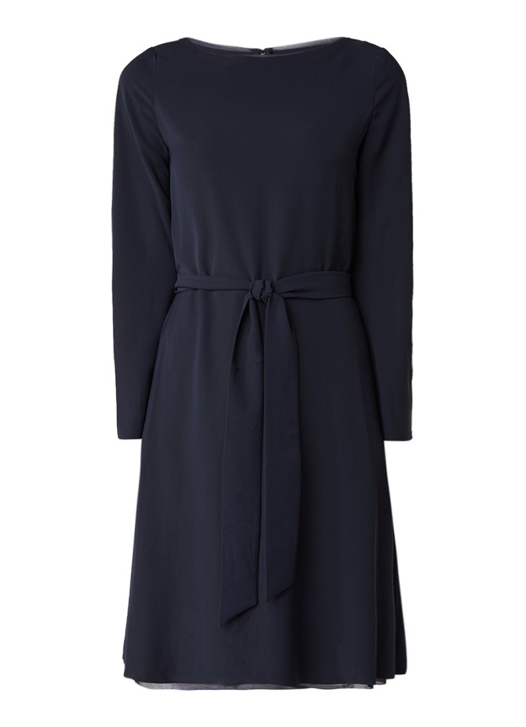 Reiss Primrose tuniekjurk met ceintuur donkerblauw