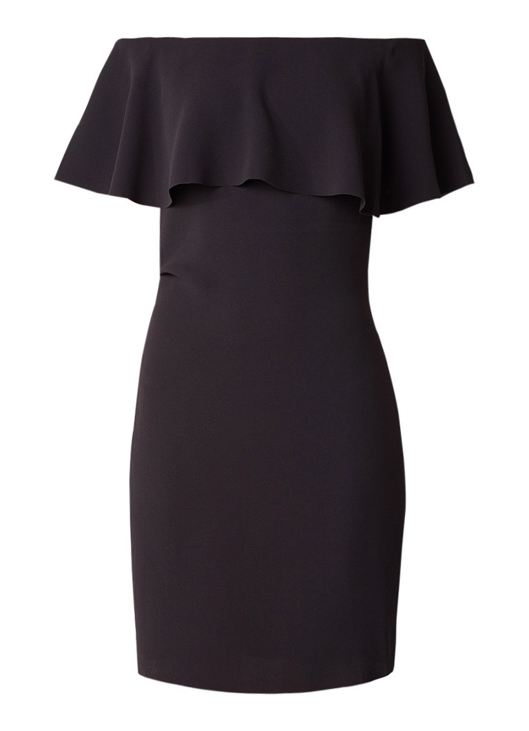 Reiss Balm off shoulder jurk van crêpe zwart