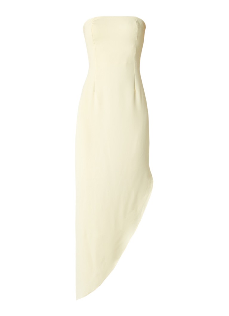 Reiss Rima strapless asymmetrische jurk met split lichtgeel