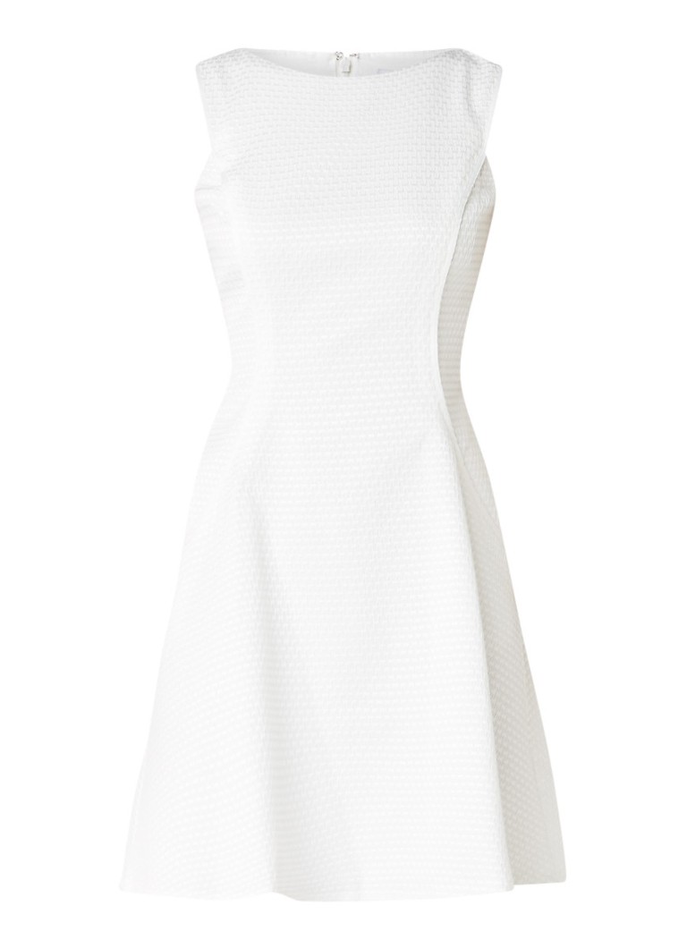 Reiss Cara A-lijn jurk met ingeweven structuur gebroken wit
