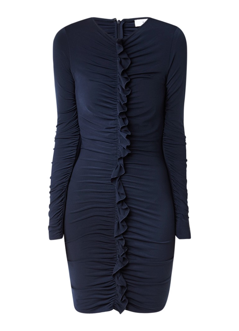 Reiss Harriet bodycon jurk met ruches donkerblauw