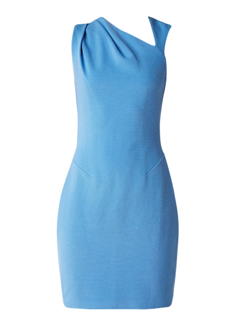 Reiss Katerina mini-jurk met plooidetail lichtblauw