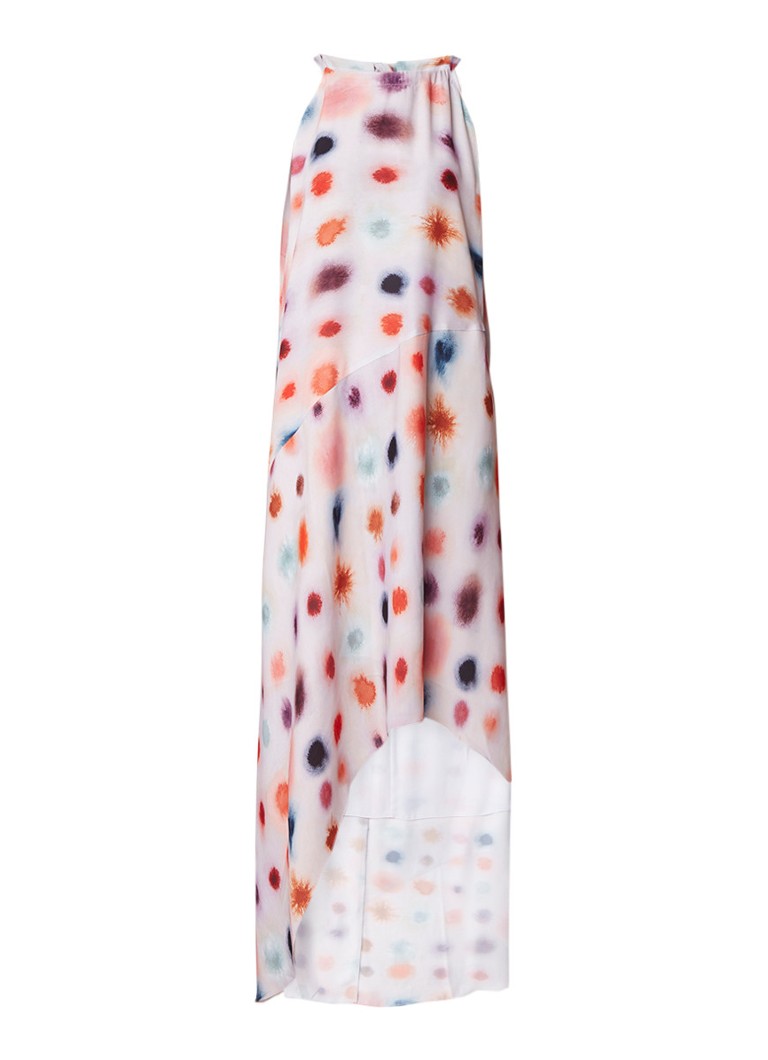 Reiss Mega Dot halterjurk met gestipt dessin multicolor