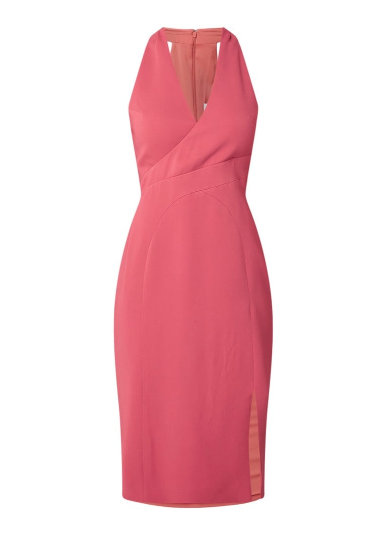 Reiss Abriana midi-jurk met V-hals roze